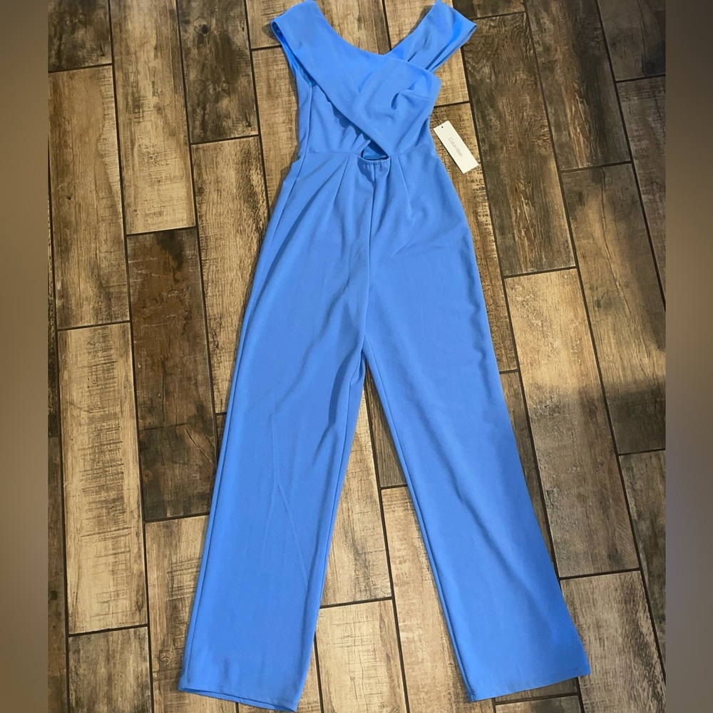 Calvin Klein Blue Wide-Leg Jumpsuit